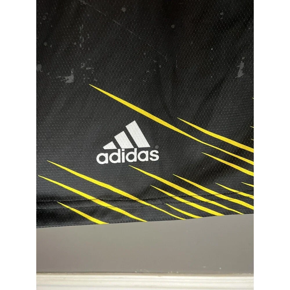 Adidas Titans Shorts Mens Large Black Yellow Basketball Athletic Mesh Drawstring